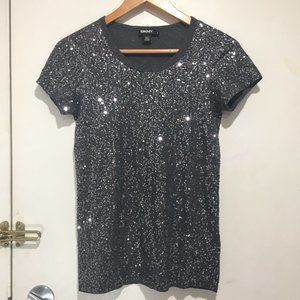 DKNY SEQUIN LIGHTWEIGHT TEES SIZE M
